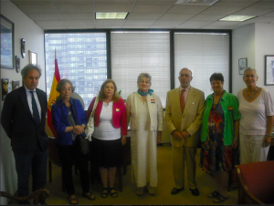 (L. to R.) Inigo Ramirez de Haro Valdes,Carol Smith, Nancy Wallach, Georgia Wever, Hon. Juan Ramon Martinez, Sue Yellin, Abby London-Crawford