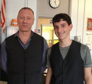 Andrew Plotch (right) with Sergei Alschen, social studies teacher and ALBA institute alum at Bergen Academies, New Jersey.