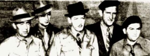 At their arrival to New York on the 17th of March 1940. From left to right: Clarence Blair, Rudolph Opara, Lawrence Fant Doran, Anthony Kerhlicker and Harry Kleiman (Cohn Haber). (AP Wirephoto)