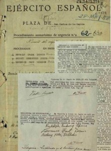 Original documents of the Summary Trial nº62/1938. The Lincolns’ names and signatures are visible. A.H.D.(Archivo Histórico de Defensa), CDGCE Fund Caixa Vinaròs