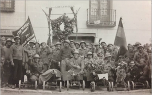 Tom Mooney Machinegun Company, Lincoln Battalion during a brief rest in Alcala de Henares; Jarama 1937; Paul Burns Photograph Collection, ALBA Photo 184, Box 1, Folder 17; Tamiment Library/Robert F. Wagner Labor Archives; Elmer Holmes Bobst Library; 70 Washington Square South; New York, NY 10012, New York University Libraries.