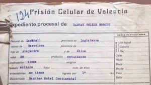First page of Smillie's Penitentiary File. ("Expediente Penitenciario de Robert Ramsay Smillie. Fondo documental del Archivo del Reino de Valencia".)