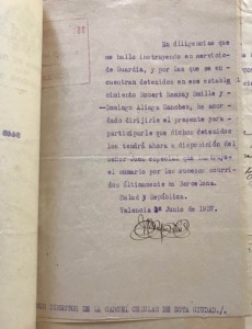 Page from Smillie's penitentiary file. ("Expediente Penitenciario de Robert Ramsay Smillie. Fondo documental del Archivo del Reino de Valencia".)