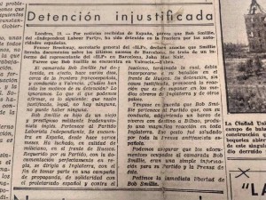 Clipping from "La Batalla," the POUM's newspaper, May 20th, 1937. (Archivos de la Fundació Andreu Nin.)