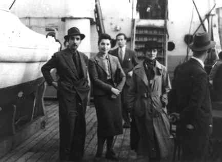 The Duchess of Atholl (right) with a Mexican diplomat and his wife on board the
refugee ship, the SS Sinaia, 1939. Marx Memorial Library, London.