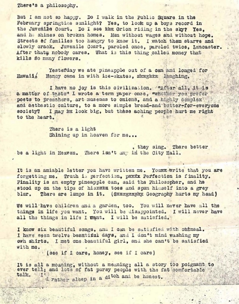 Letters from Arthur to Ruth (First one appears to have a first page missing). They were written before they were married (1930).