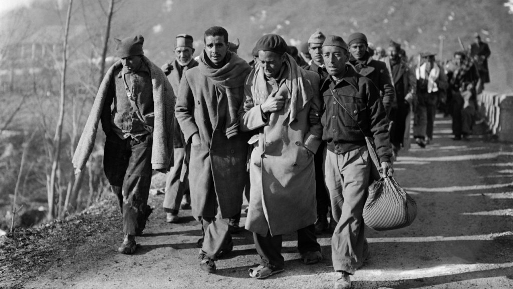 AFP | Spanish Republican soldiers fleeing Gen. Francisco Franco's forces arrive in France in February, 1939.