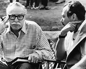 Edward Lewis, right, and the screenwriter Dalton Trumbo in 1967. Mr. Lewis hired Trumbo, a victim of the Hollywood blacklist, to secretly write “Spartacus” and then demanded that he get credit. Via Lewis family